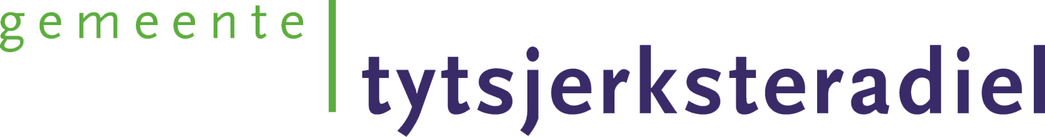 Logo van gemeente Tytsjerksteradiel met groene en paarse letters zonder extra symbolen.